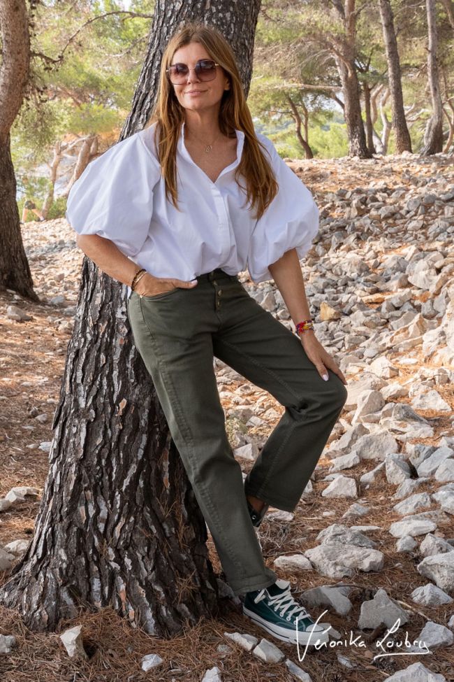 James 400/60 girlfriend by Véronika Loubry high-waisted khaki jeans