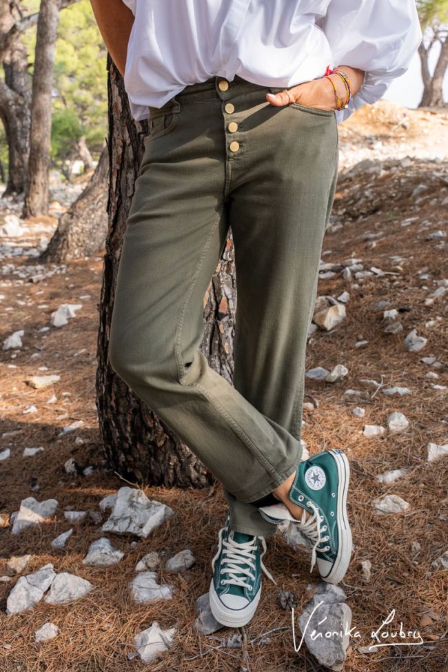 James 400/60 girlfriend by Véronika Loubry high-waisted khaki jeans