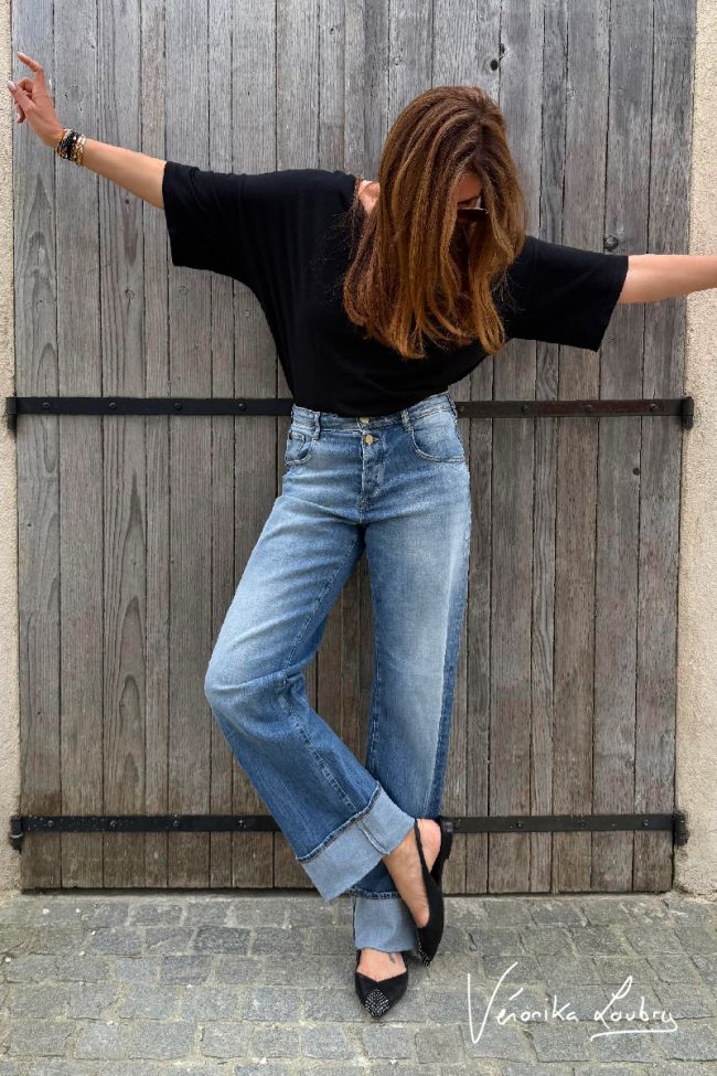 Jeans 400/28 wide leg Anastasia by Véronika Loubry taille haute bleu N°4