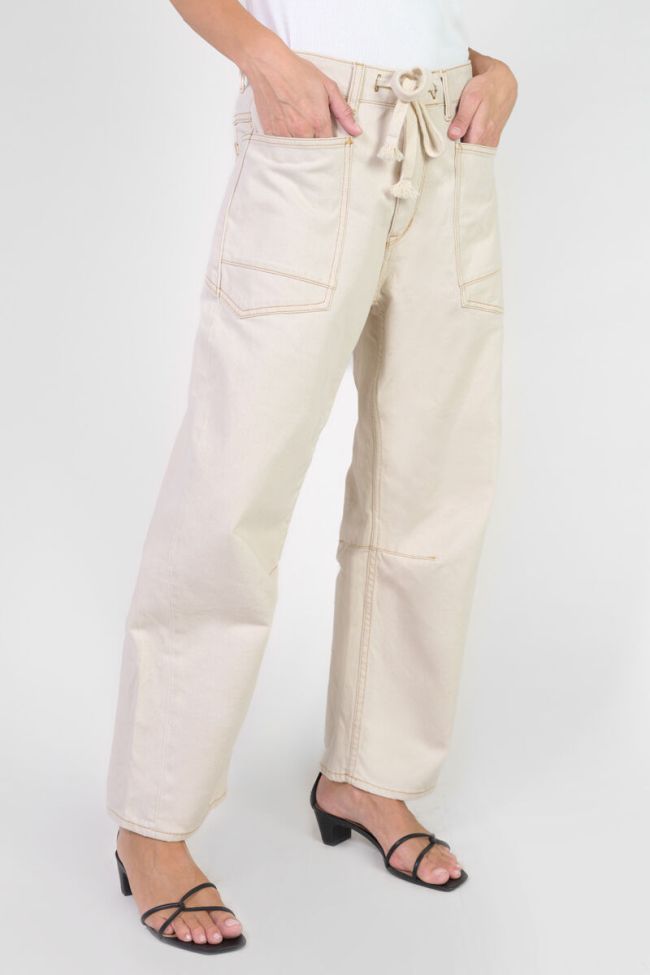 Jeans balloon Madie high-waist ecru