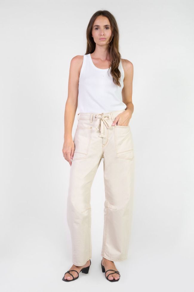 Jeans balloon Madie high-waist ecru