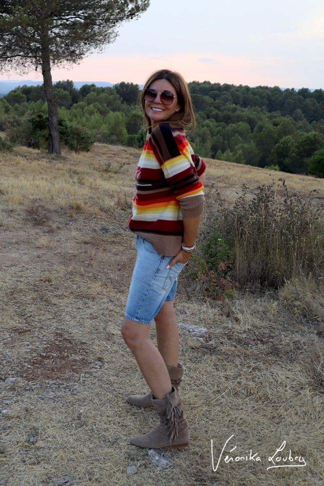 Natalia bermuda shorts in light blue jeans by Véronika Loubry