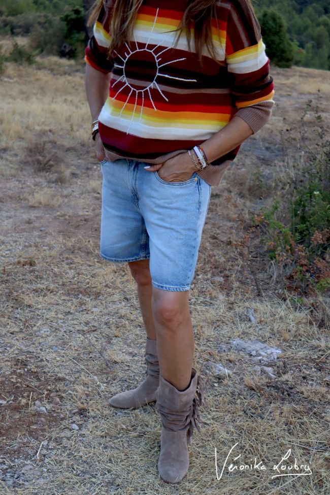 Natalia bermuda shorts in light blue jeans by Véronika Loubry