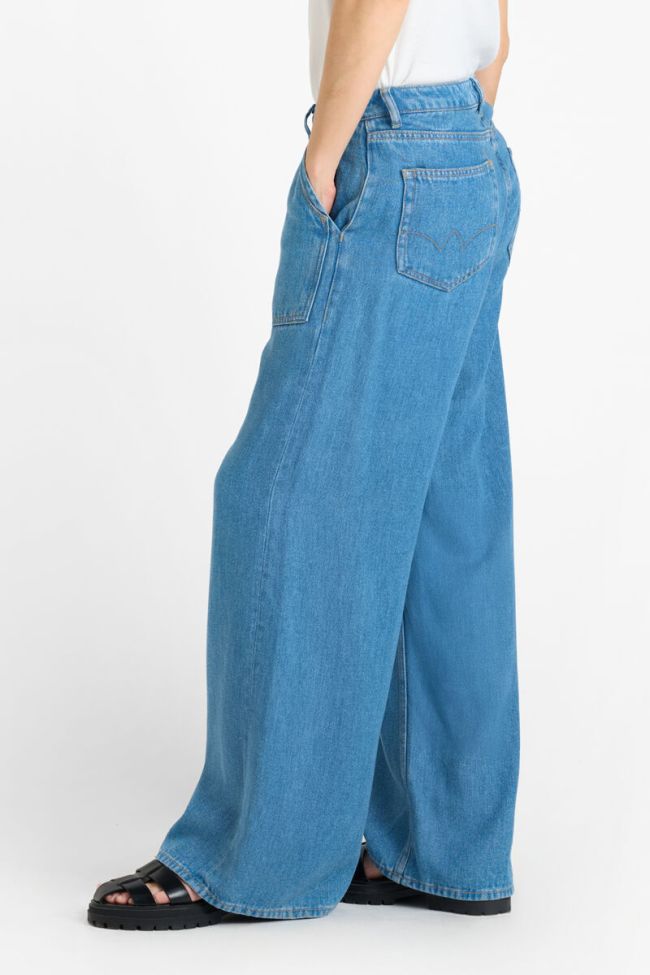 Jeans tencel wide leg Victoria high waist blue