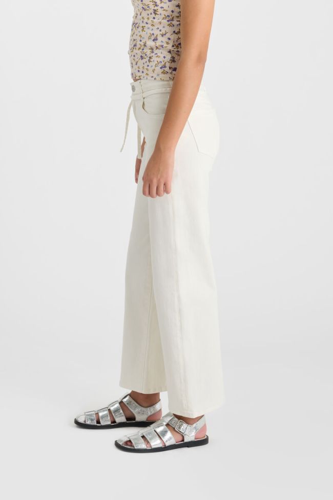 Jeans Alexgi wide leg taille haute blanc