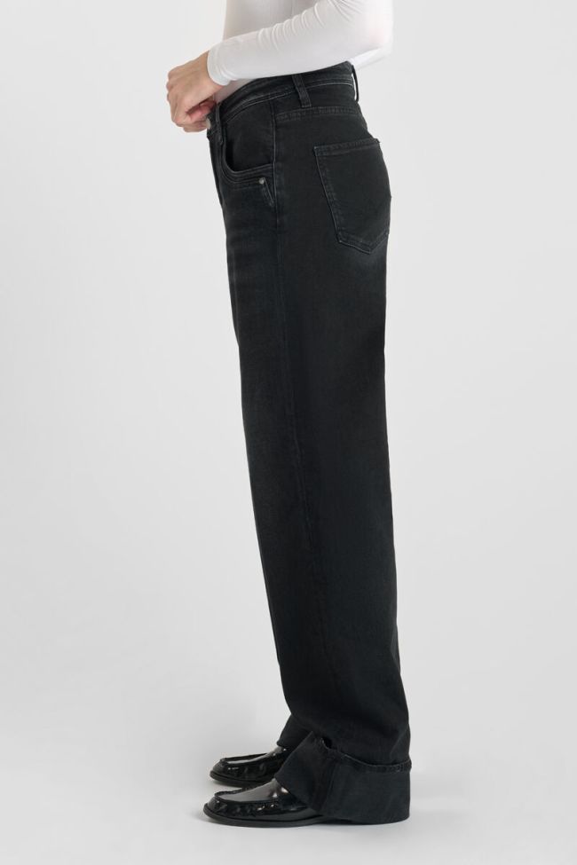 Jeans 400/28 loose Revers taille haute noir N°1