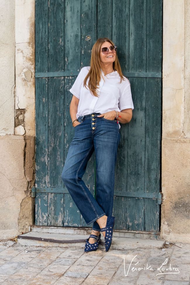 James 400/60 girlfriend by Véronika Loubry jeans taille haute bleu N°2