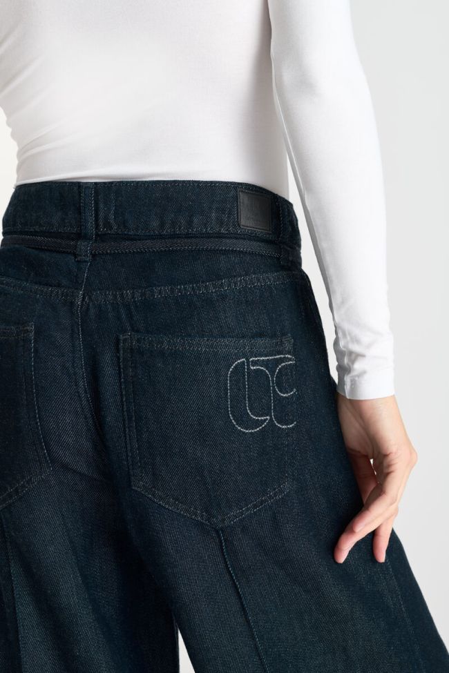 Jeans wide leg Scotty taille haute tencel bleu