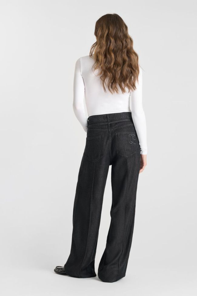 Jeans wide leg Scotty high waist tencel black