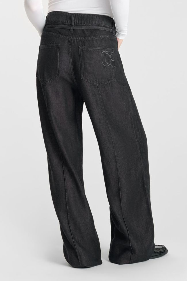 Jeans wide leg Scotty high waist tencel black