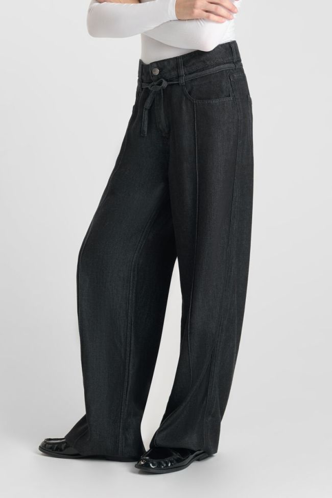 Jeans wide leg Scotty high waist tencel black