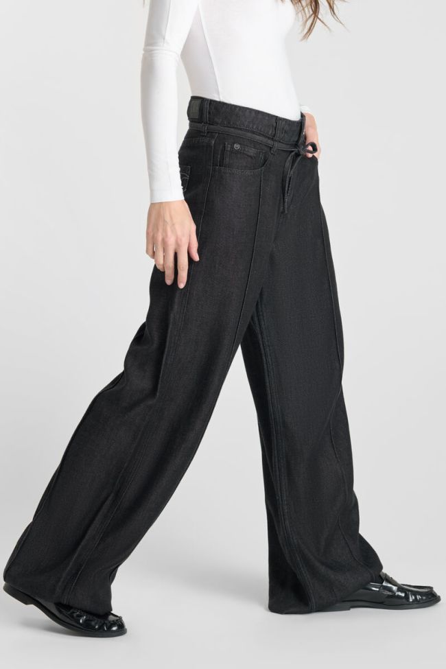 Jeans wide leg Scotty high waist tencel black