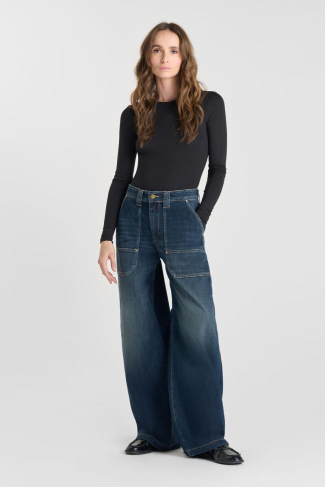 Jeans wide leg Woldy taille haute bleu N°3
