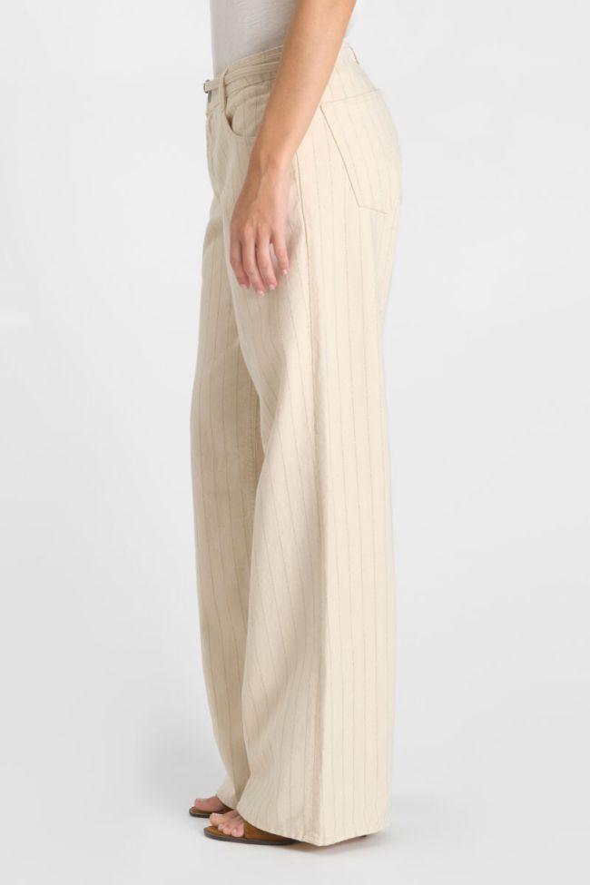 Jeans wide leg Lauryn Jab beige striped