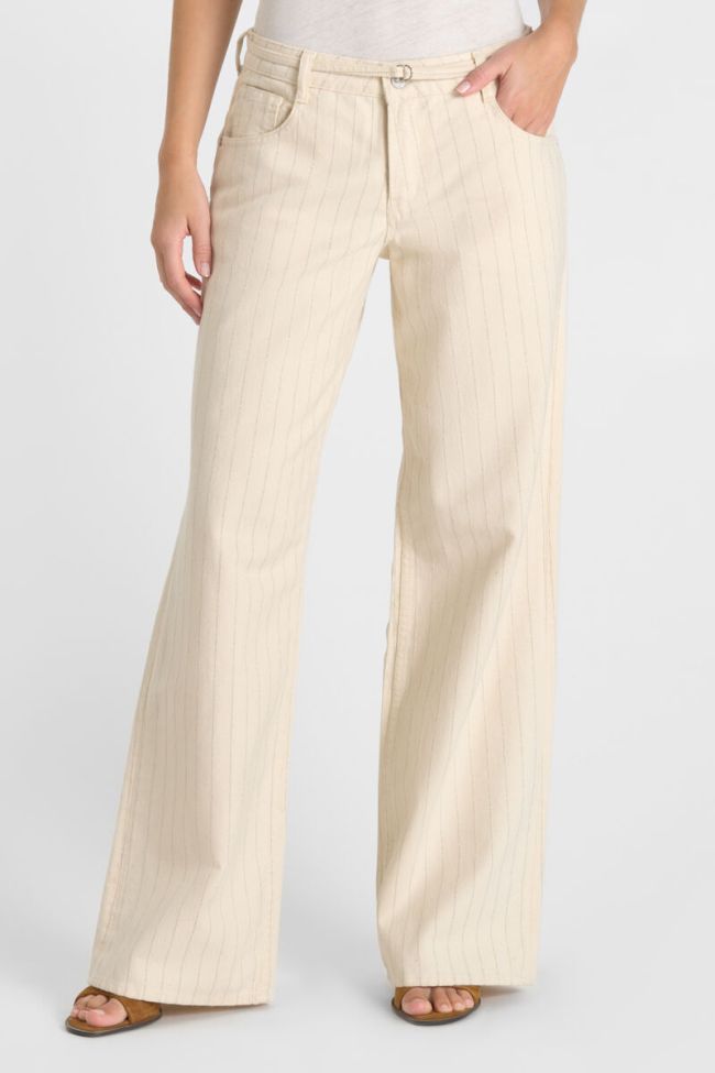 Jeans wide leg Lauryn Jab beige striped
