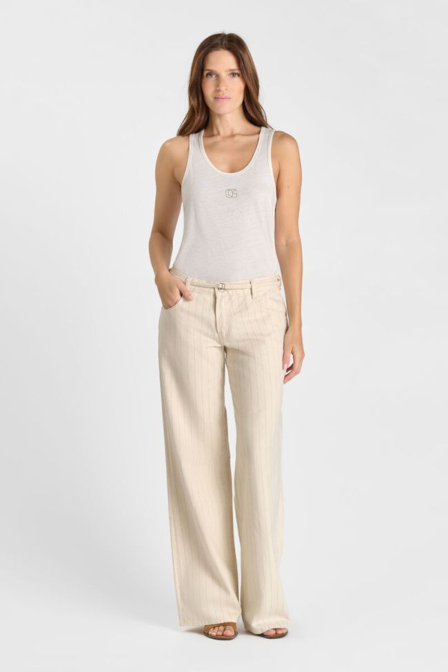 Jeans wide leg Lauryn Jab beige striped