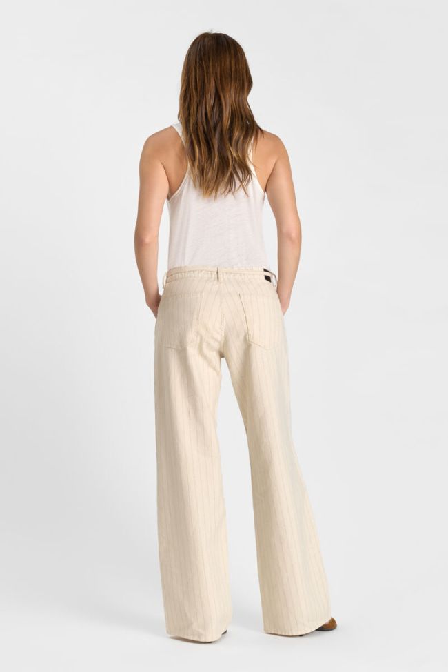 Jeans wide leg Lauryn Jab beige striped