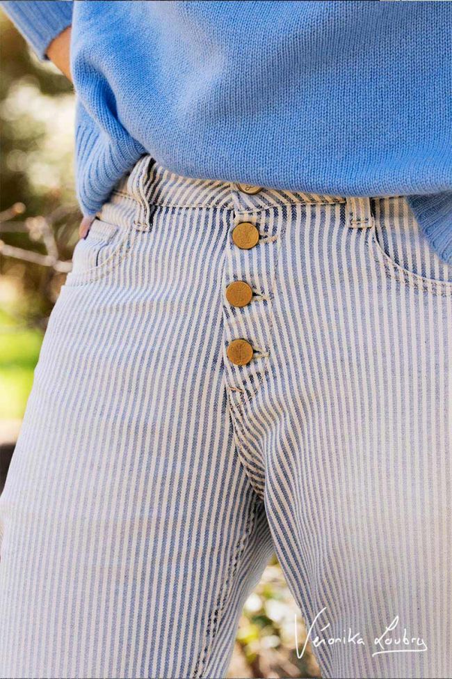 James 400/60 girlfriend by Véronika Loubry jeans high waist stripped blue