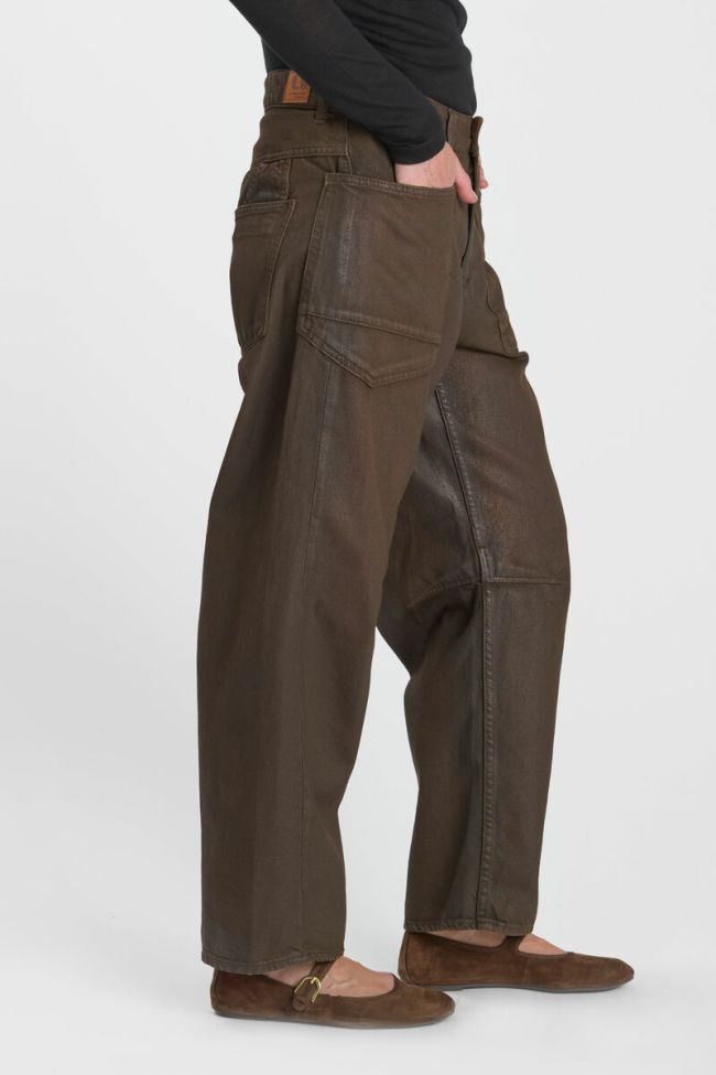 Jeans balloon Madie coated brown
