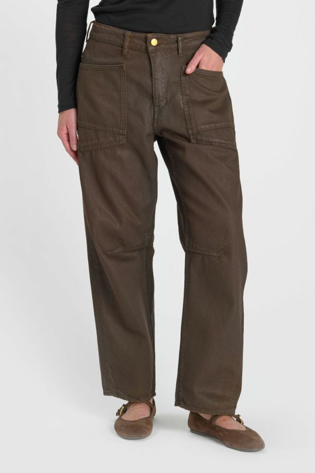 Jeans balloon Madie coated brown