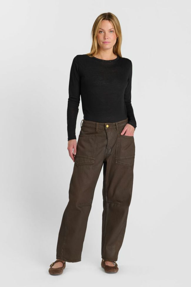 Jeans balloon Madie coated brown