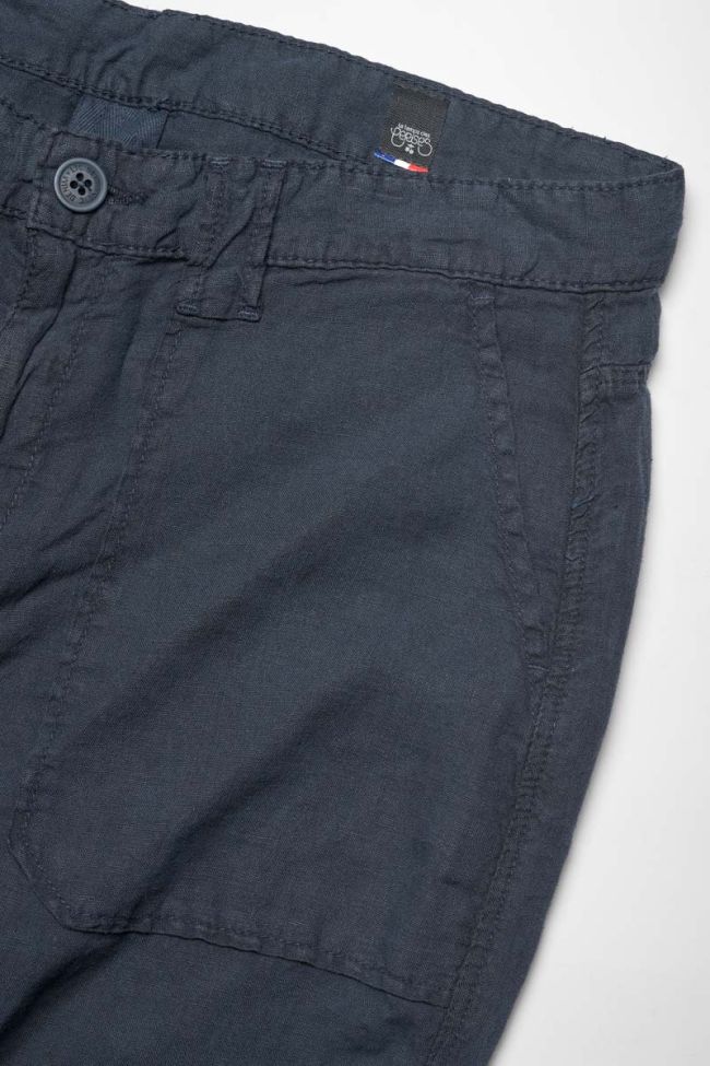 Navy blue linen Nesrone trousers