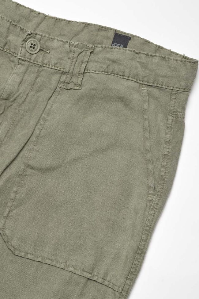 Khaki linen Nesrone trousers