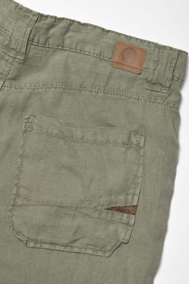 Khaki linen Nesrone trousers