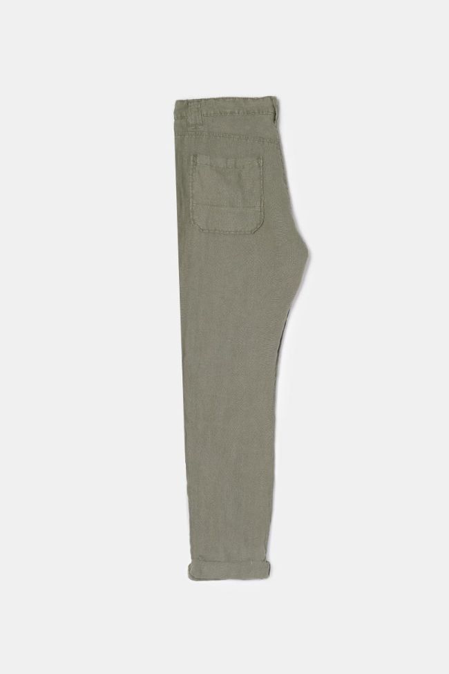 Khaki linen Nesrone trousers