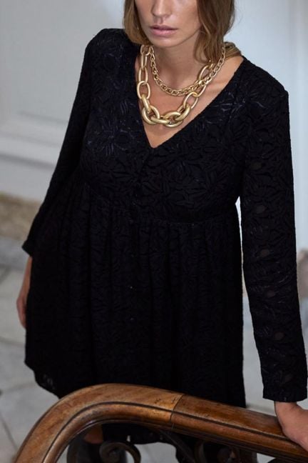 Black jacquard Iron dress