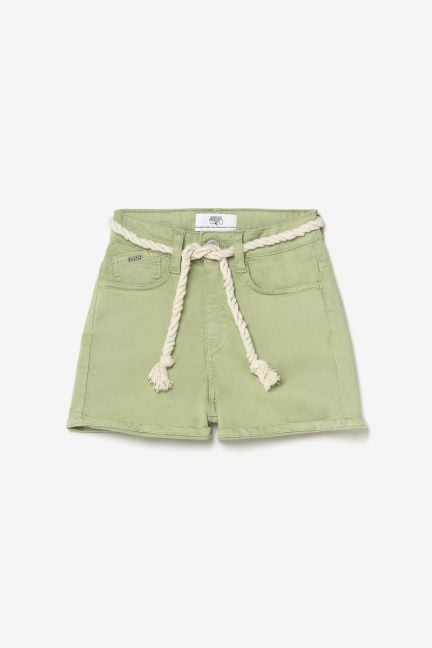 Almond green Tiko high-waisted shorts