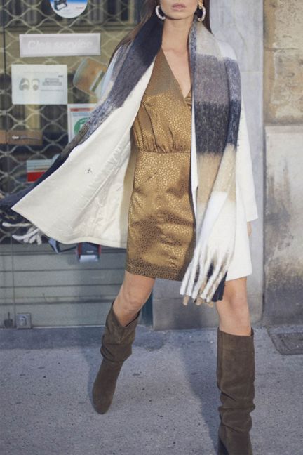 Gold jacquard Baz dress