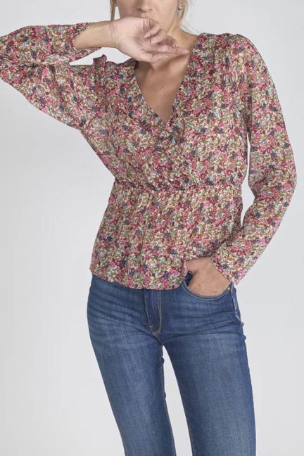 Pink floral Magda blouse