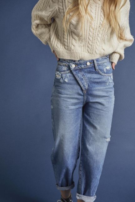 Jeans boyfit Cosa 7/8th destroy vintage blue N°4