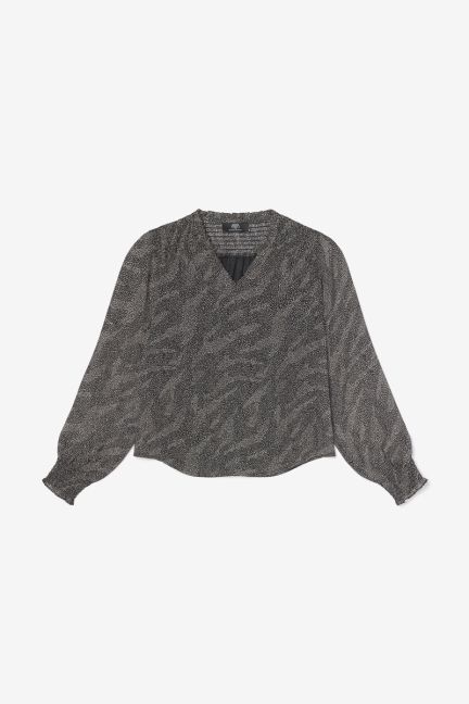 Blouse Winnygi noire à motif animalier