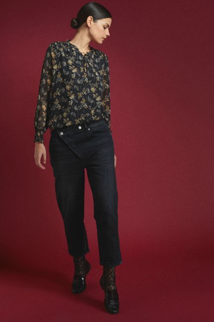 Jeans boyfit Cosy 7/8ème noir N°1