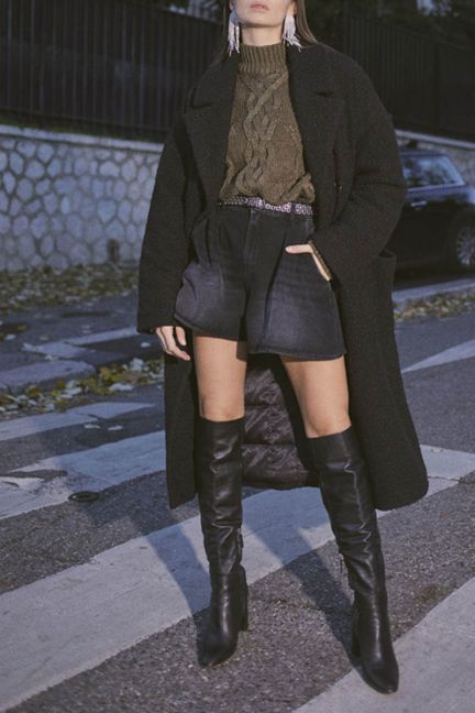 Short Lovi en jeans noir