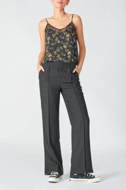 Pantalon Rosaly noir à fentes