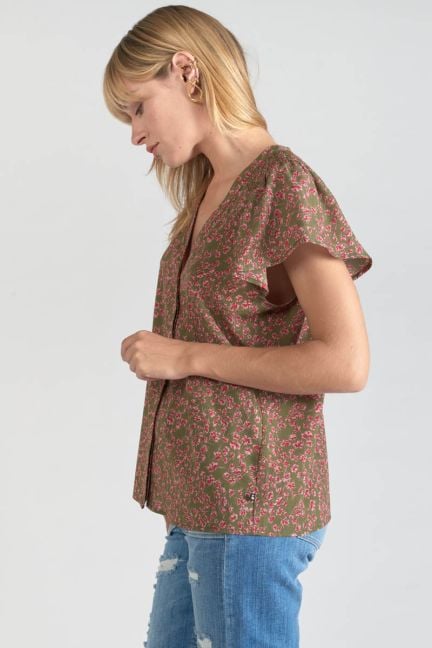 Khaki floral Norine top