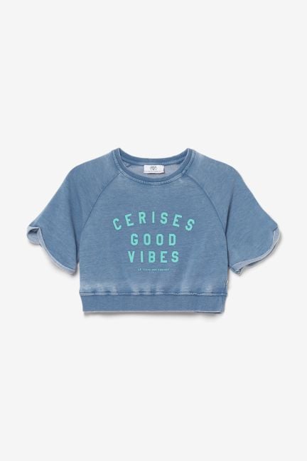 Blue Daminagi cropped sweatshirt