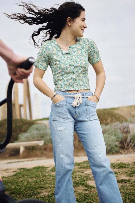 Jeans regular Precia 7/8th destroy blue N°4