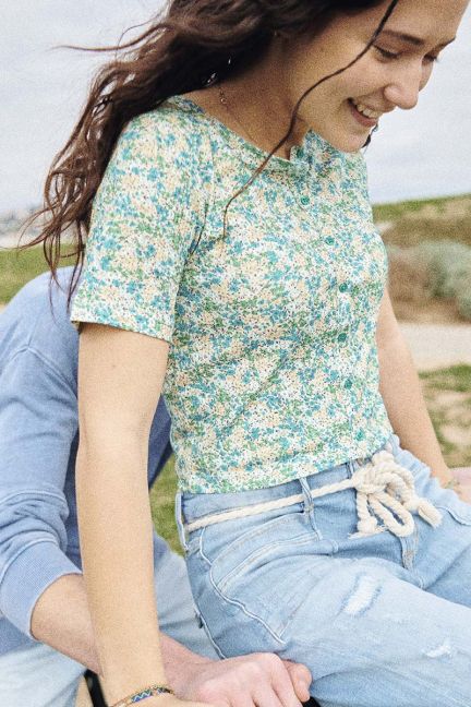Green floral Yzygi top