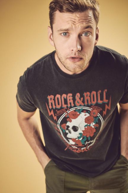 Faded grey printed Stipe t-shirt