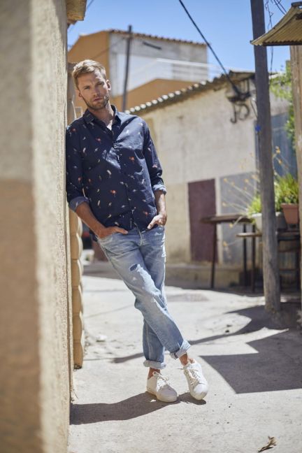 Jeans 700/17 relax Basic destroy bleu N°5