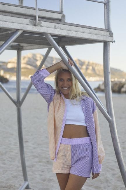 Multi-coloured striped Mexgi shorts