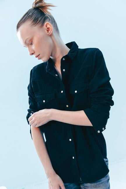 Black untreated denim Juanita shirt