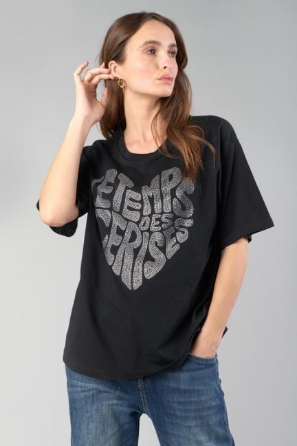 Black rhinestone Oraya t-shirt