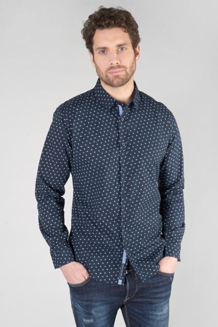 Chemise Gisor bleu marine à motif
