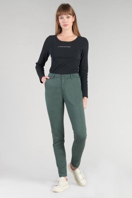 Bottle green Dyli4 chino trousers