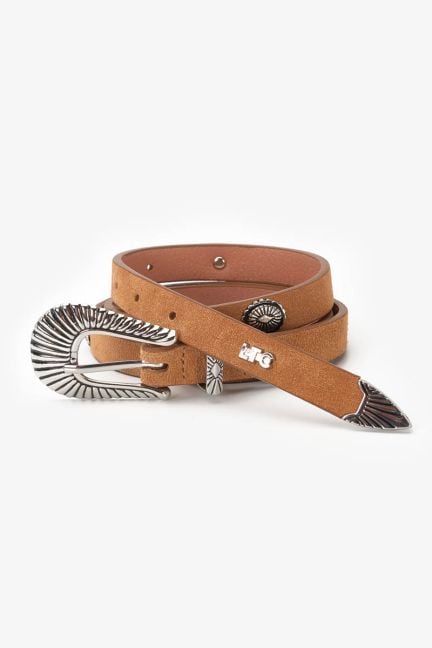 Ceinture Muscari en cuir marron